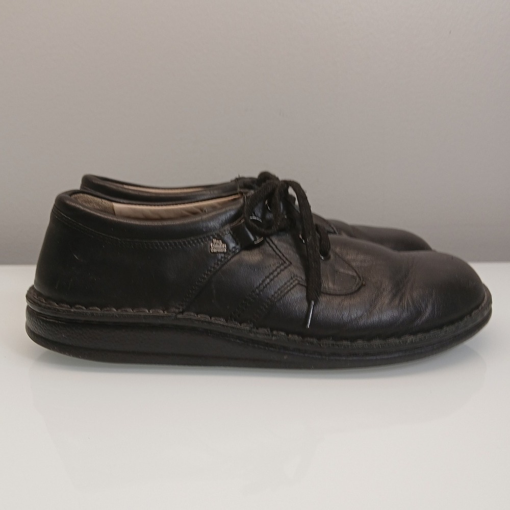 FINN COMFORT Shoes EU 40 US 7.5 Vaasa Black Leather Orthopedic Walking‎ Lace Up